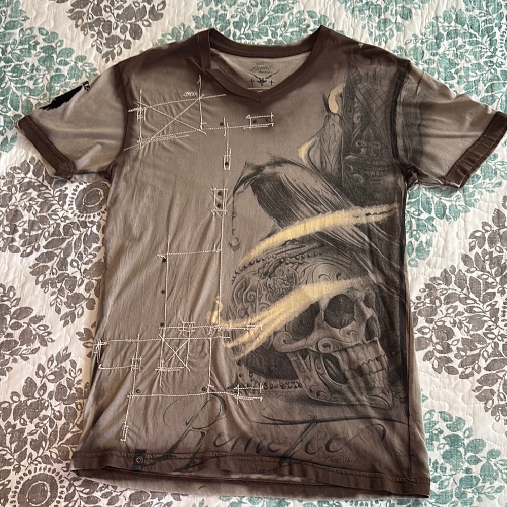 Men's Remetee Trademark Raven Brown Onyx Graphic T-Shirt Size Small